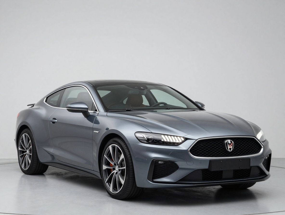 Interior de coche de lujo con tapicería de cuero nappa marrón cosido a mano, tablero de instrumentos con madera de nogal y pantalla digital de alta resolución